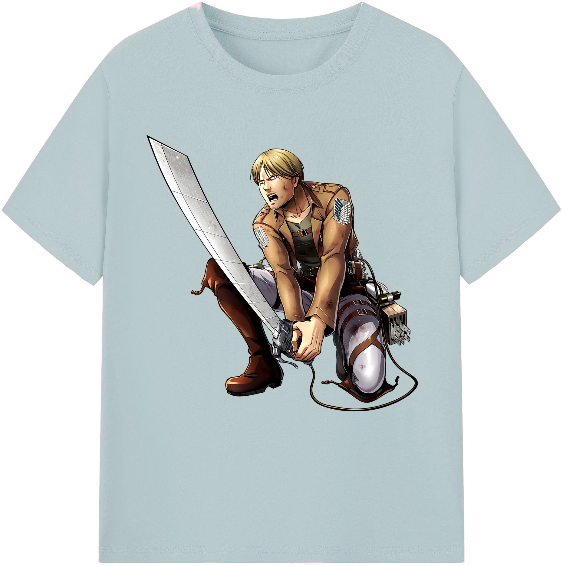 （画像用） 進撃の巨人 ミケ·ザカリアス Attack on Titan Mike Zakarius 綿100％半袖Tシャツ（フロントプリント）